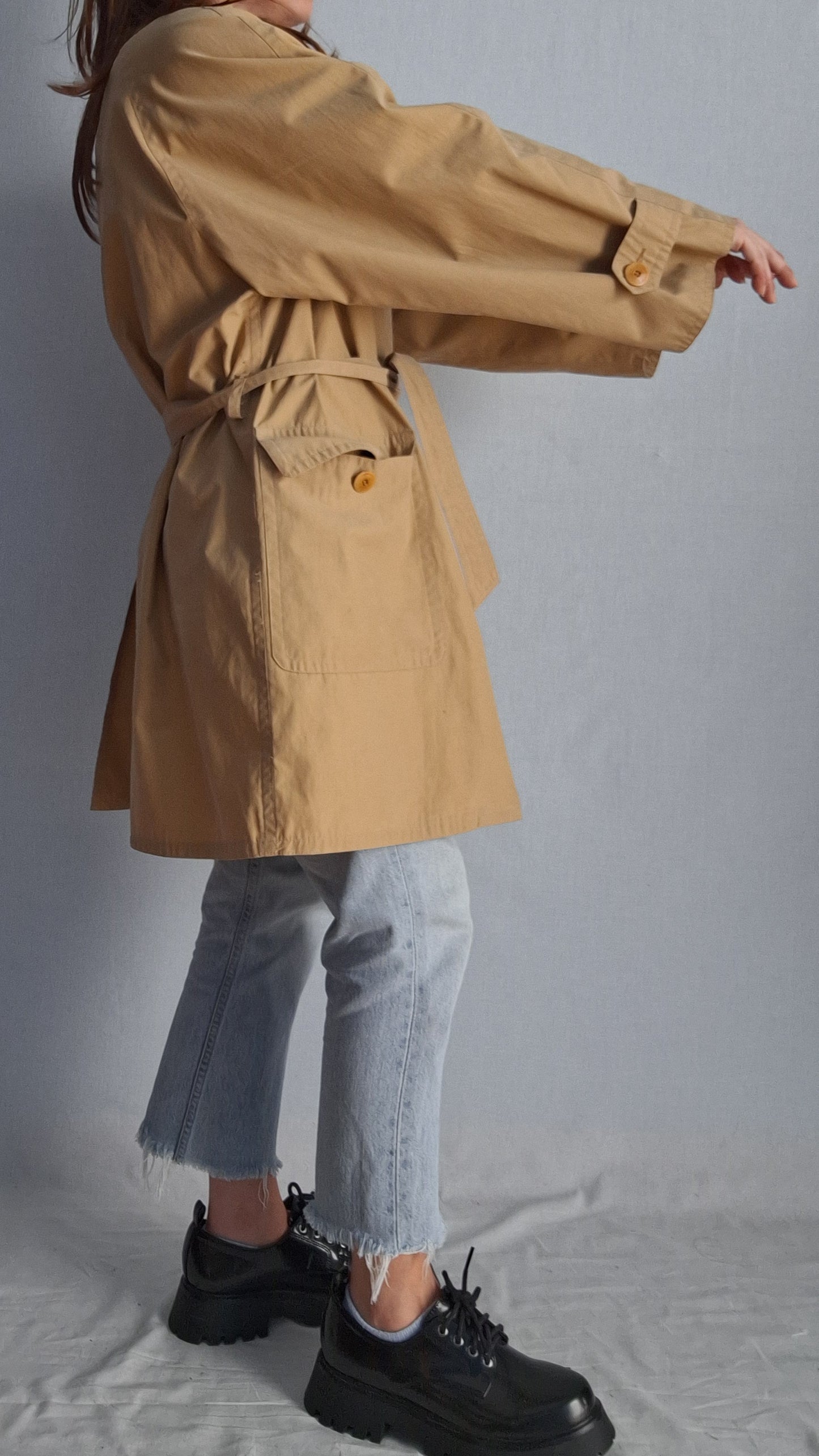 Vintage RARE trench coat ZARA MADE IN SPAIN mackintosh minimalist
