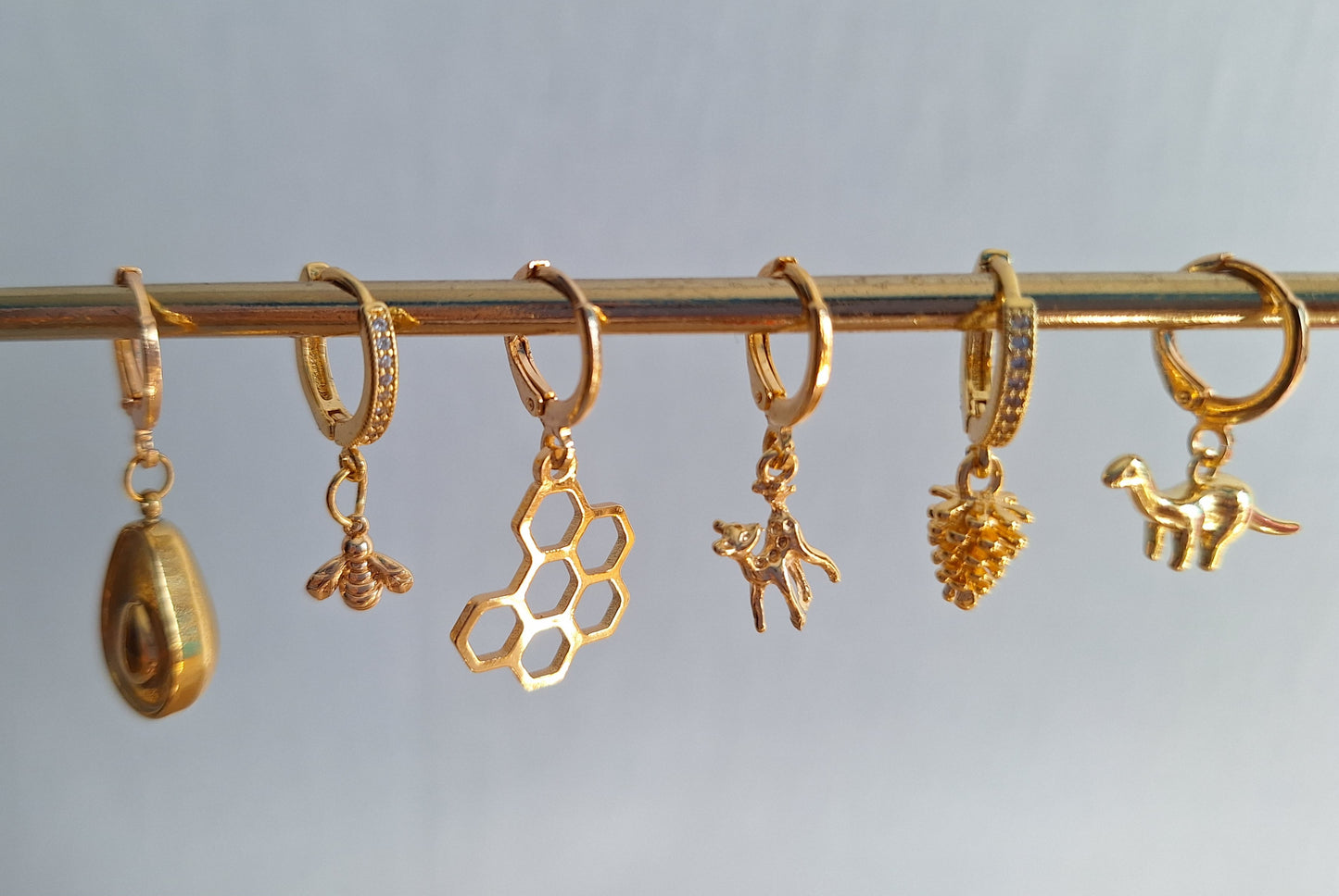 Aros HOOPS huggies GOLD PLATED 18K earrings piercings PENDIENTES