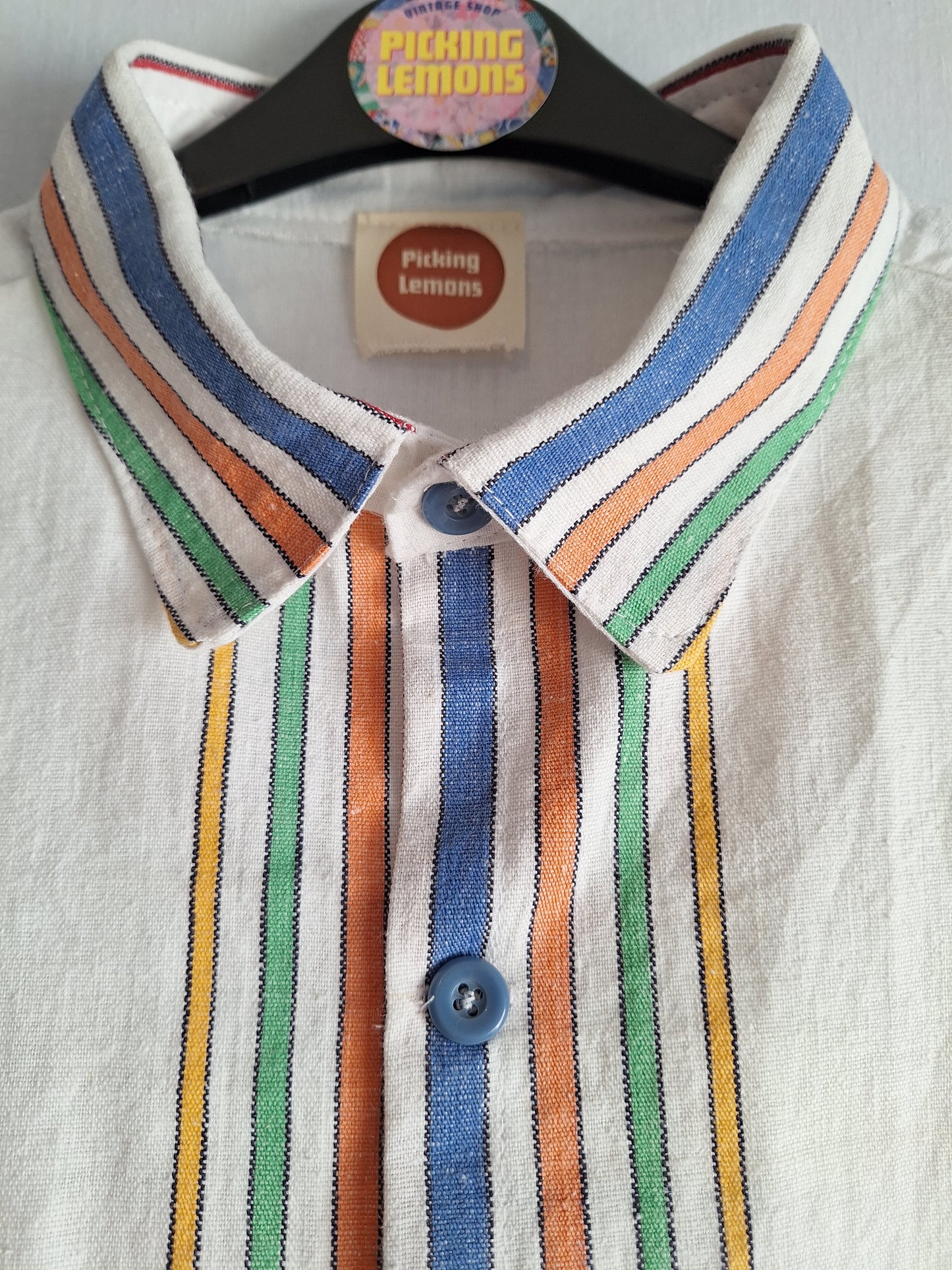 "BUSSY DOGGYS" camisa button up shirt 🌈 S/M