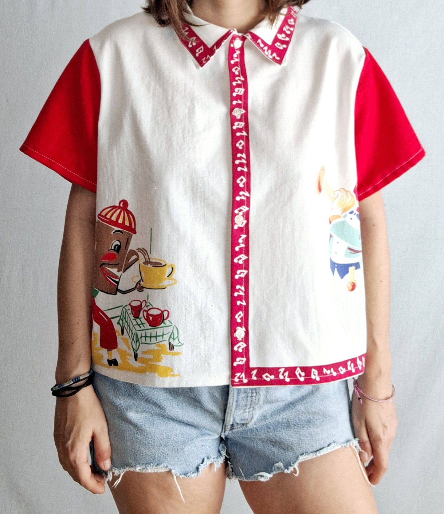 "ANTROPOMORPHIC" camisa button up shirt 🍎🎺 S/M