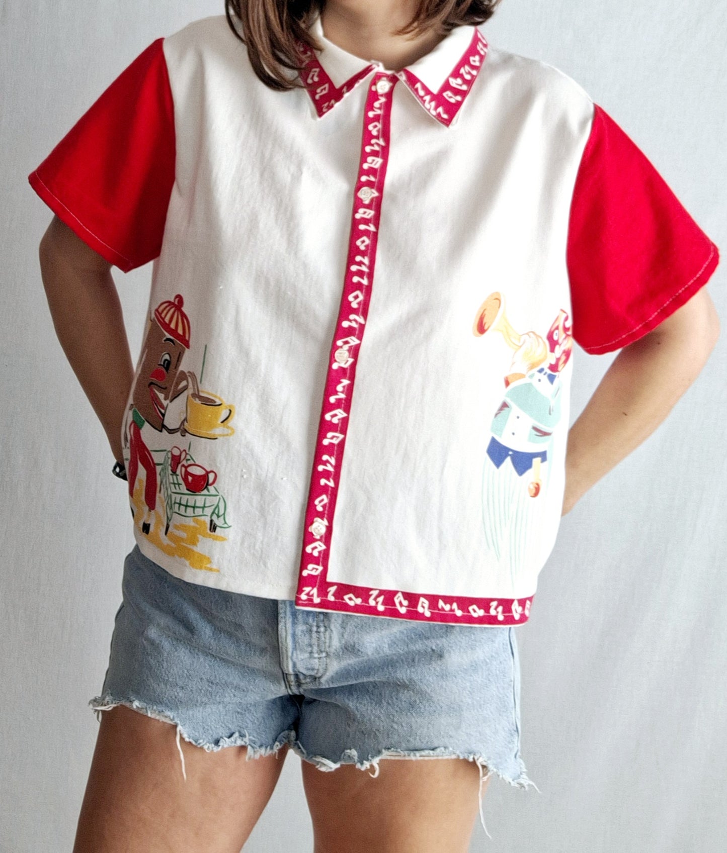 "ANTROPOMORPHIC" camisa button up shirt 🍎🎺 S/M