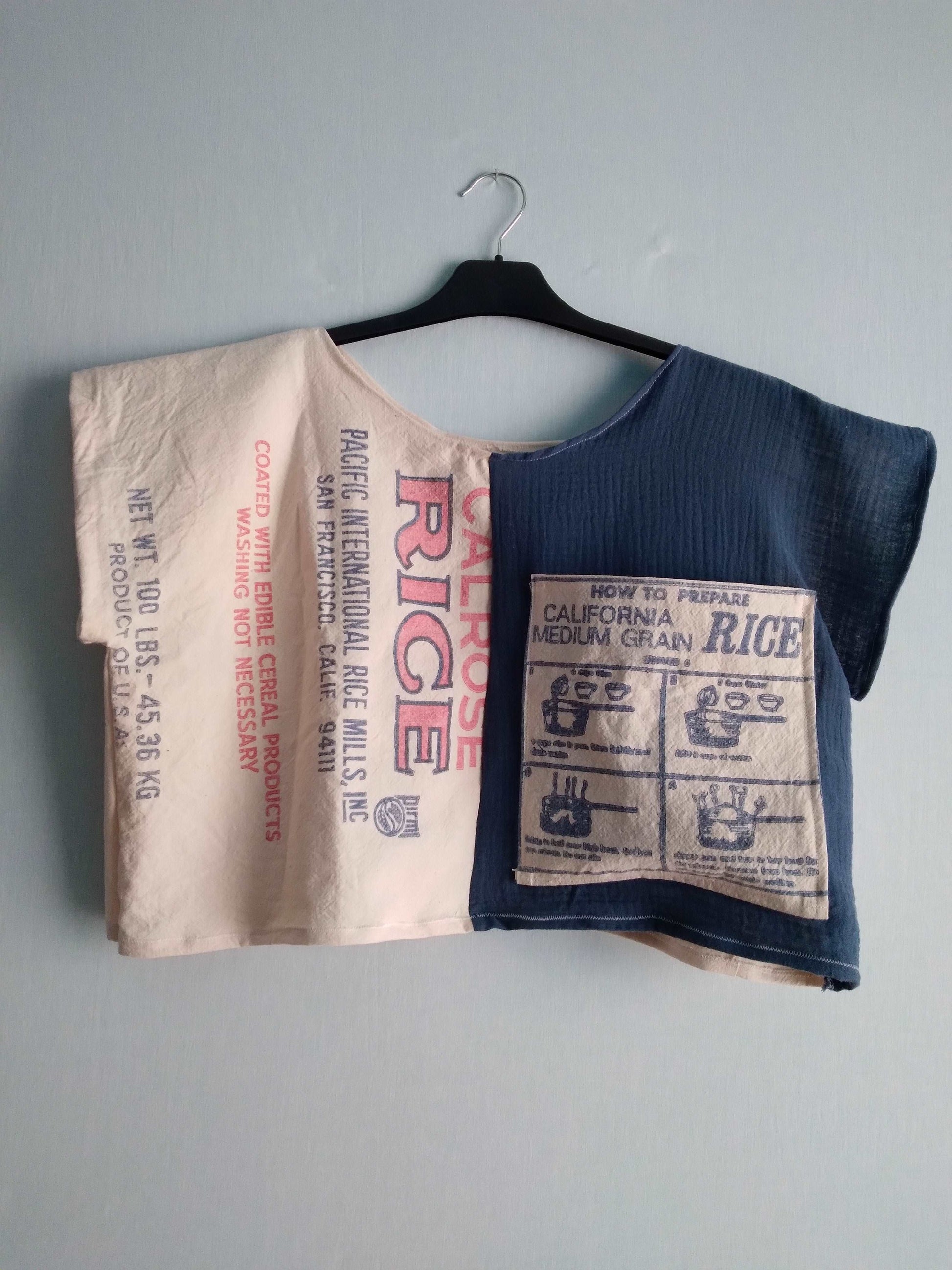 Calrose vintage rice sack top