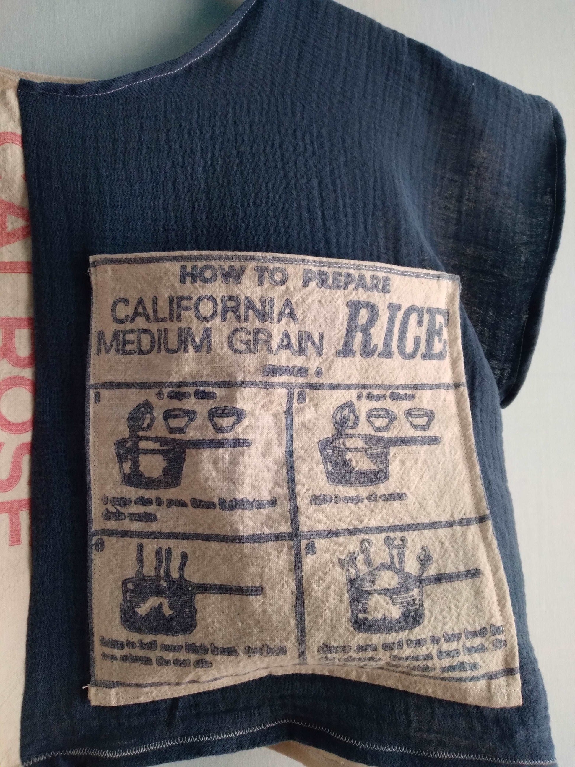 Calrose vintage rice sack top