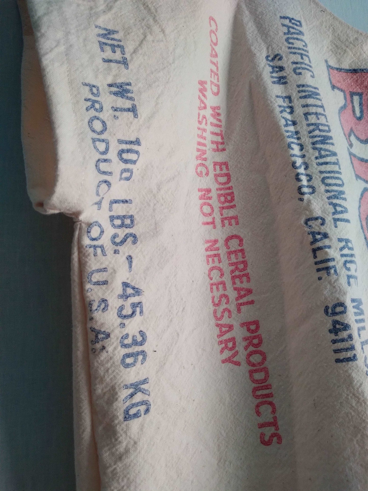 Calrose vintage rice sack top