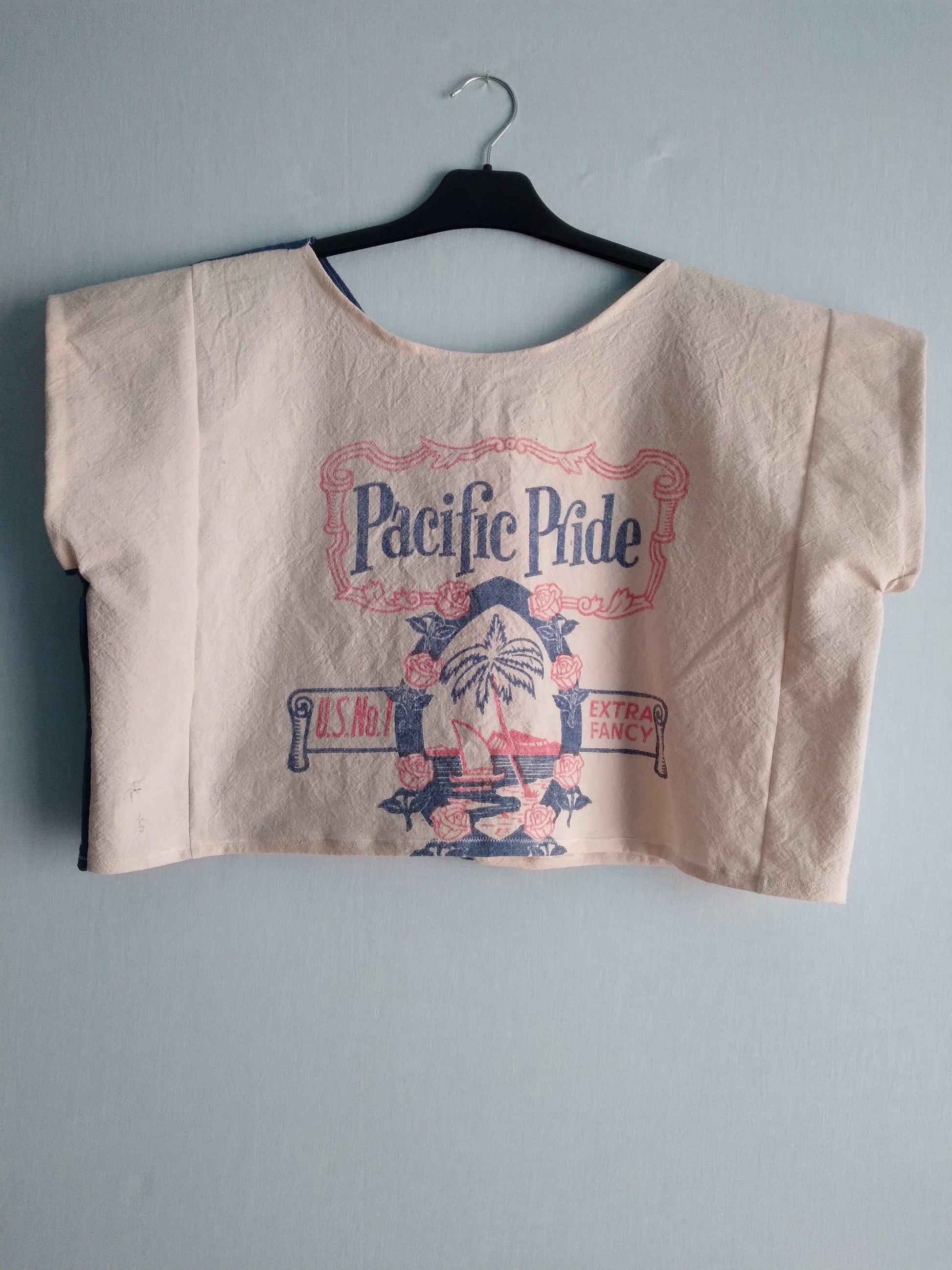 Calrose vintage rice sack top