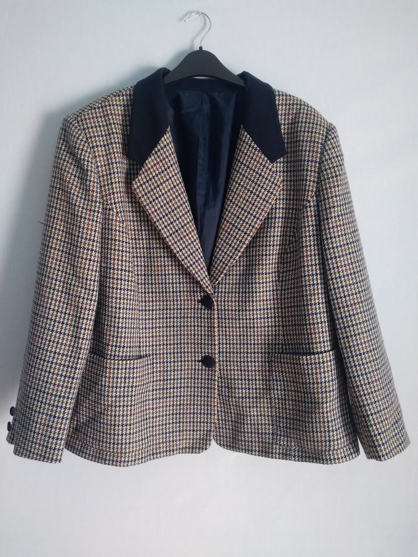 Vintage 100% NEW WOOL blazer houndstooth MADE IN ITALY