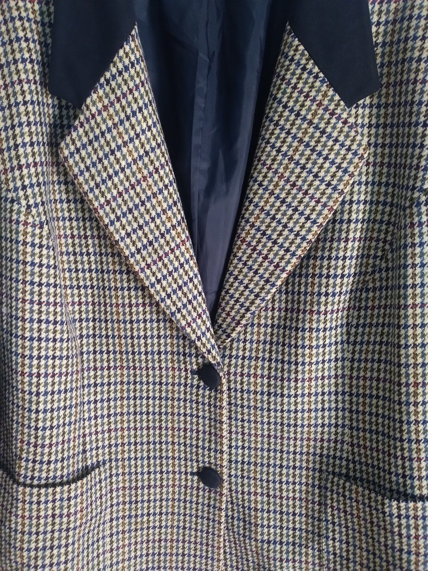 Vintage 100% NEW WOOL blazer houndstooth MADE IN ITALY