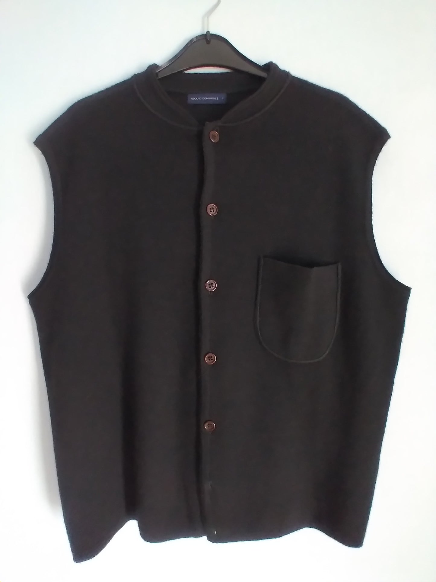 Vintage ADOLFO DOMINGUEZ wool knit vest gilet MADE IN SPAIN