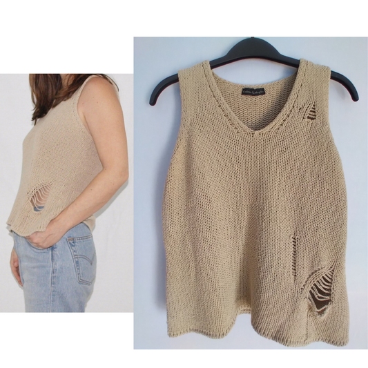 Vintage GRUNGE "ripped" knit top MADE IN ITALY