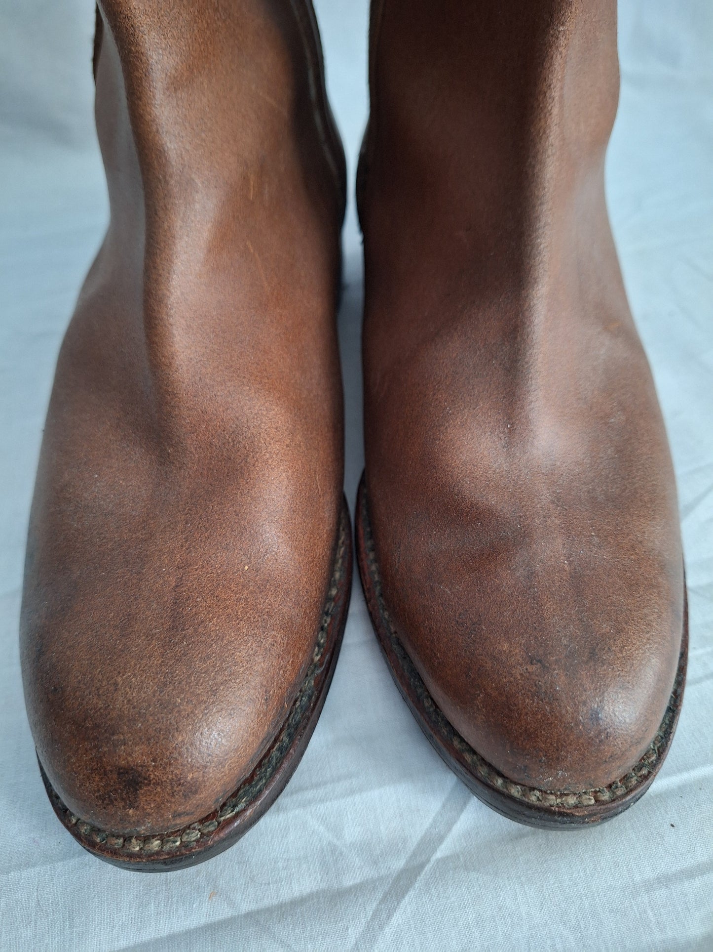 Vintage VALVERDE CAMINO leather boots COGNAC COLOUR handmade in SPAIN size 40