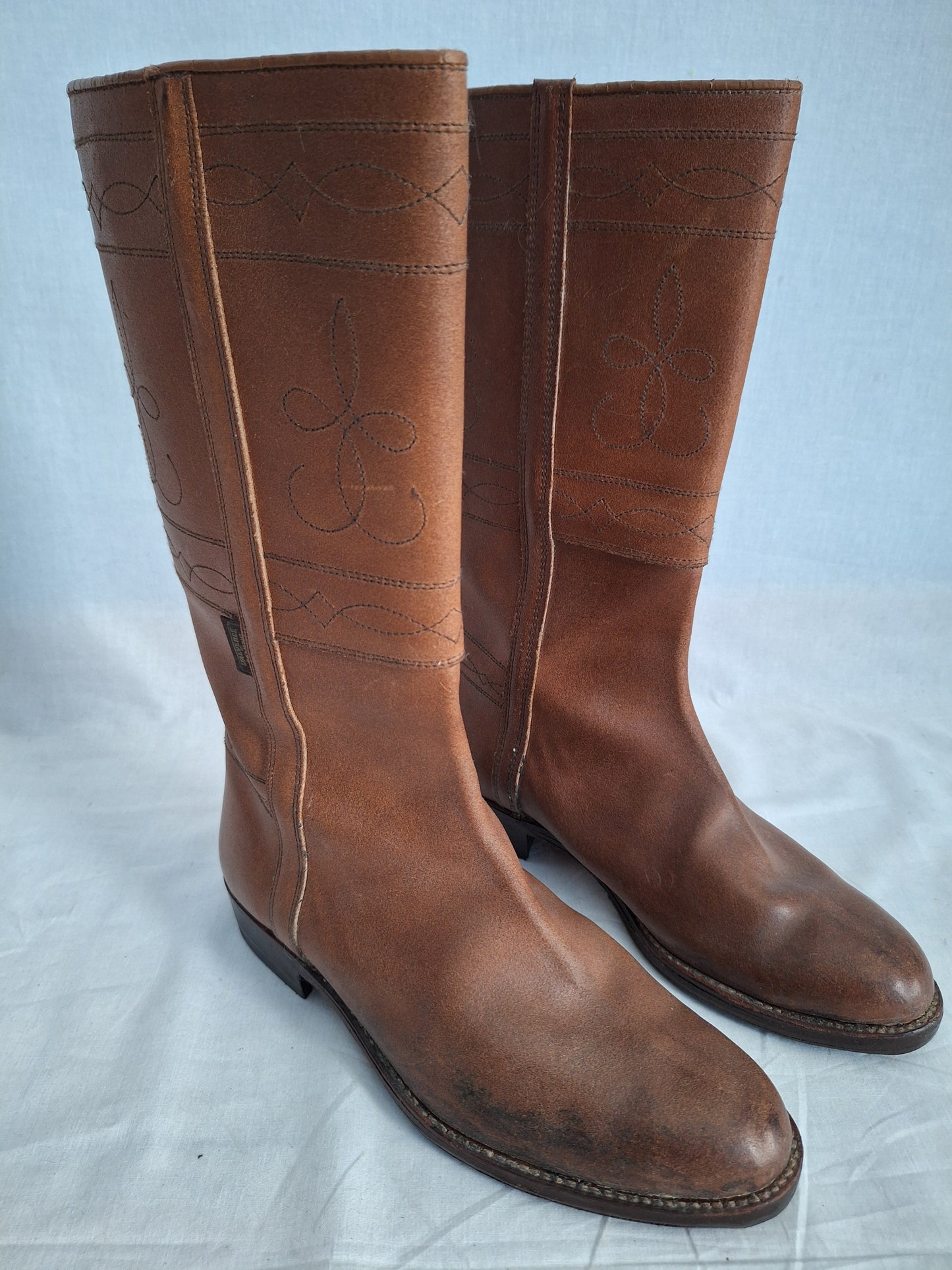 Vintage VALVERDE CAMINO leather boots COGNAC COLOUR handmade in SPAIN size 40