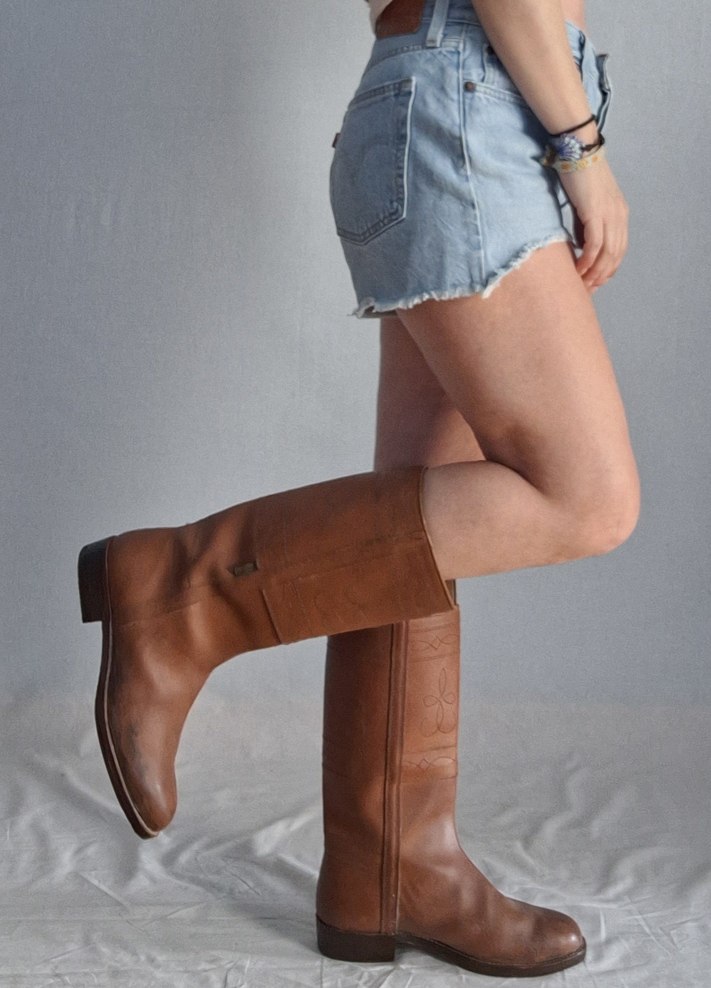 Vintage VALVERDE CAMINO leather boots COGNAC COLOUR handmade in SPAIN size 40