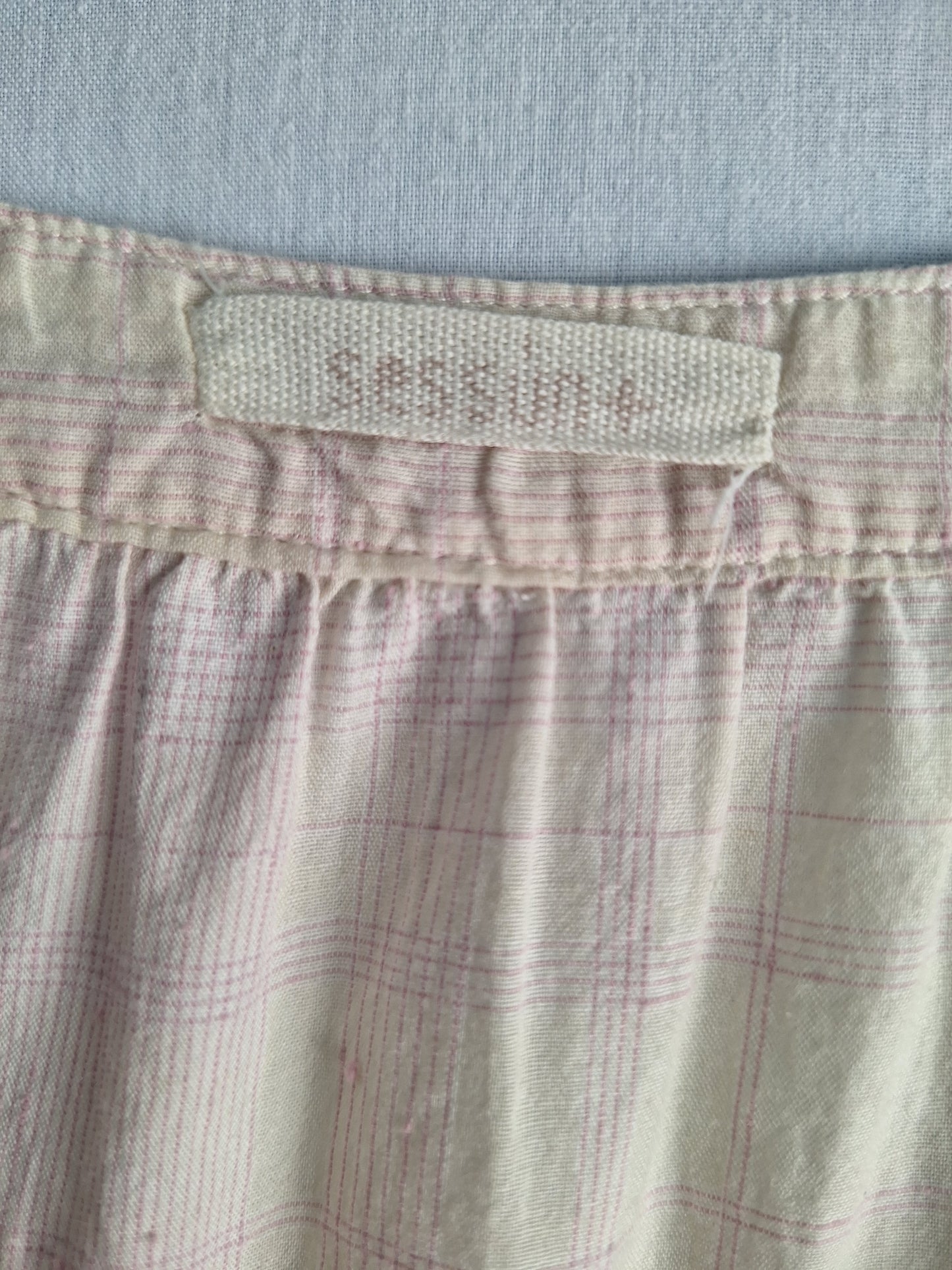 Vintage SESSUN dress PALE PINK + VANILLA madras