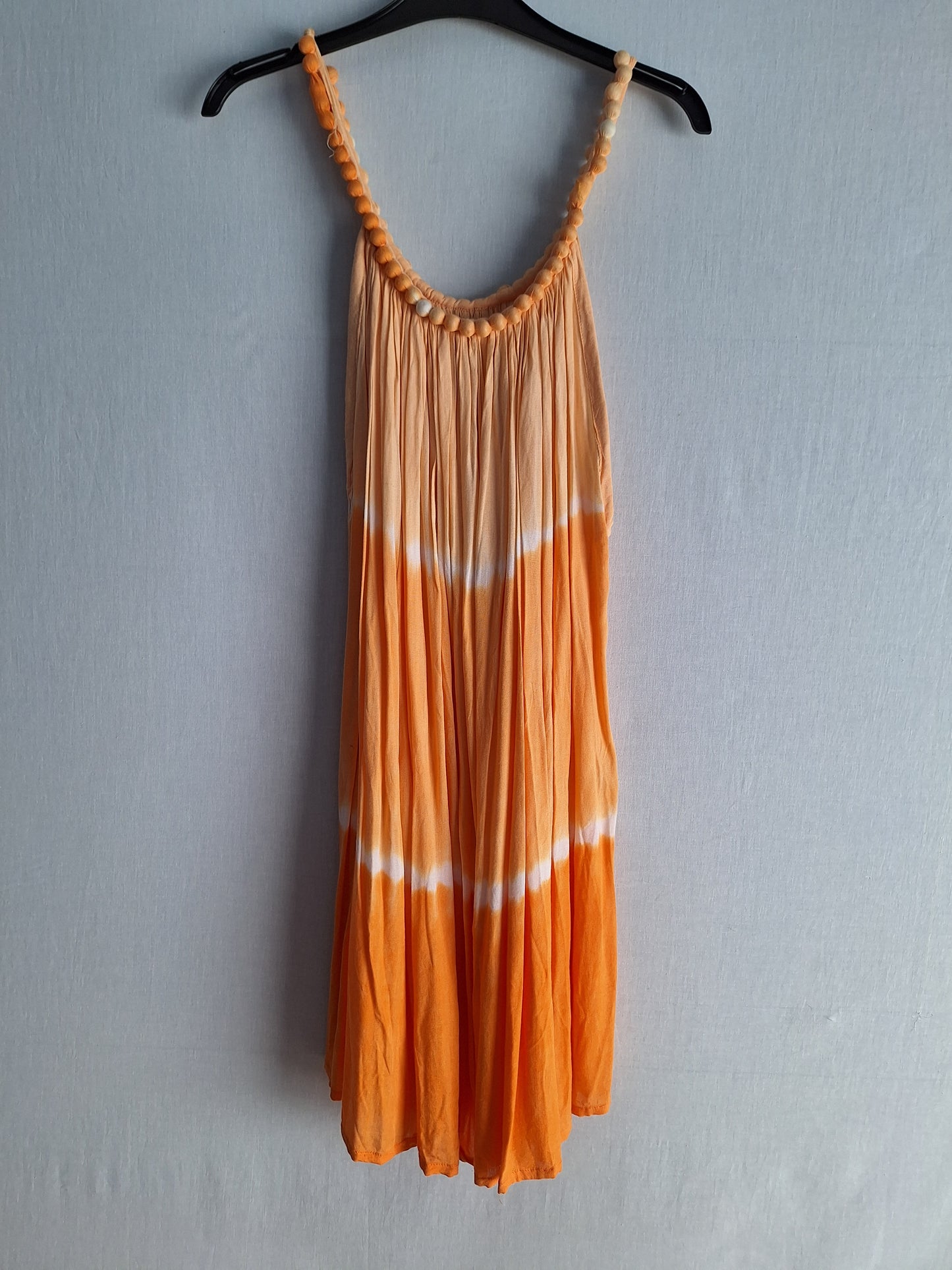 Vintage RAYON dress TYE-DYED draped APRICOT