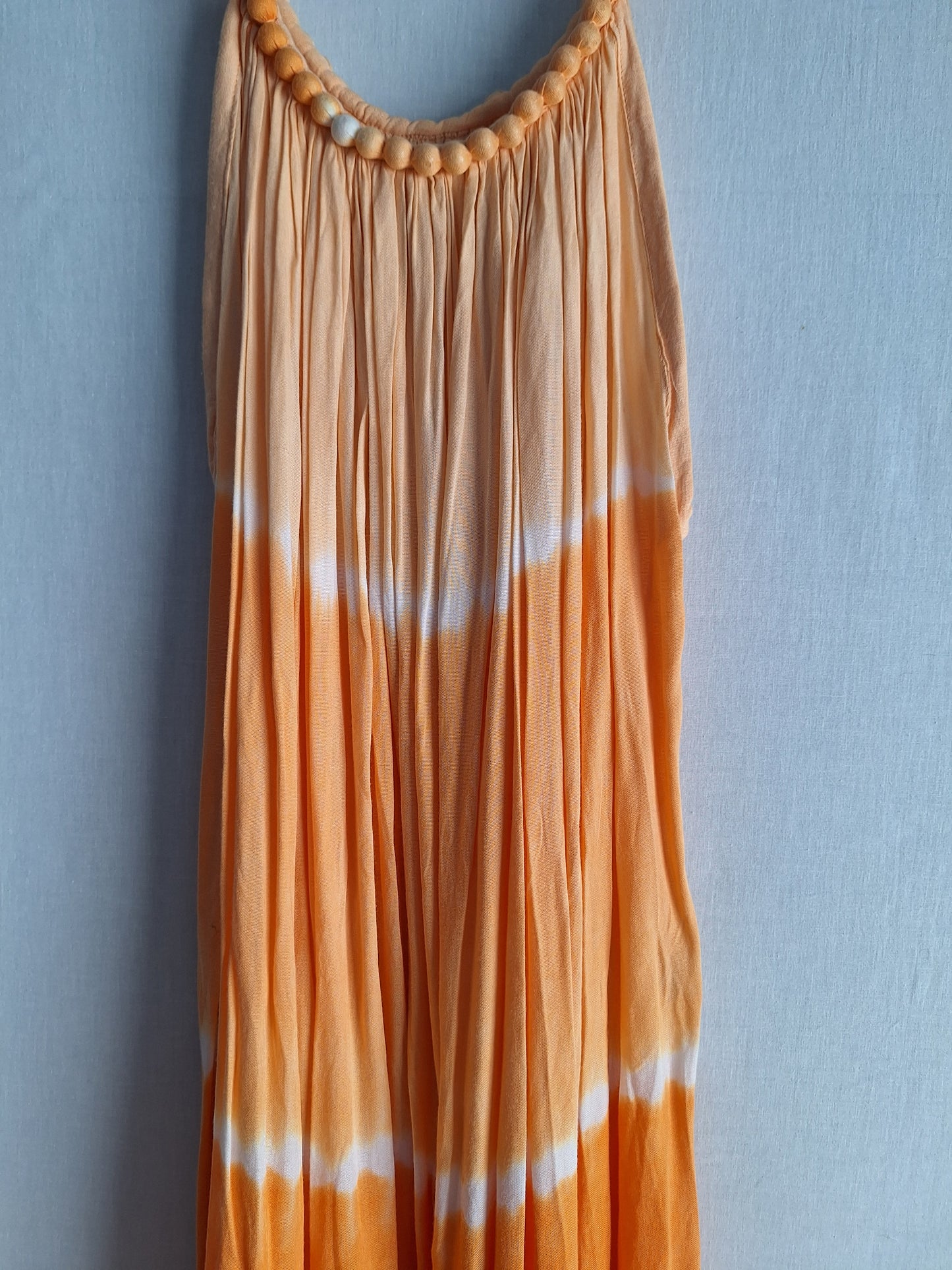 Vintage RAYON dress TYE-DYED draped APRICOT