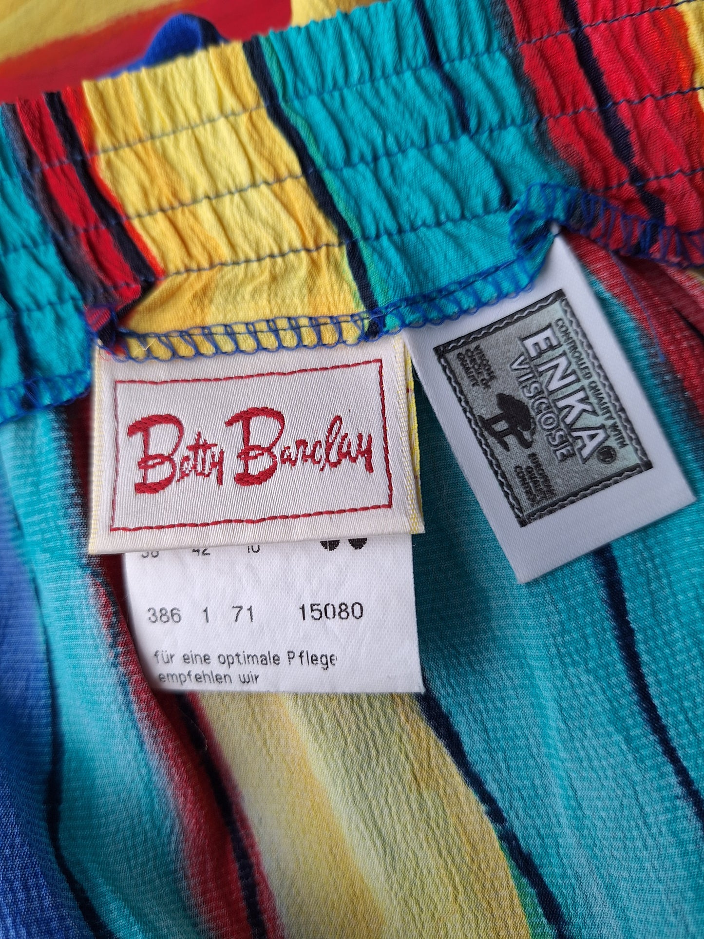 Vintage BETTY BARCLAY draped short COLOURFUL