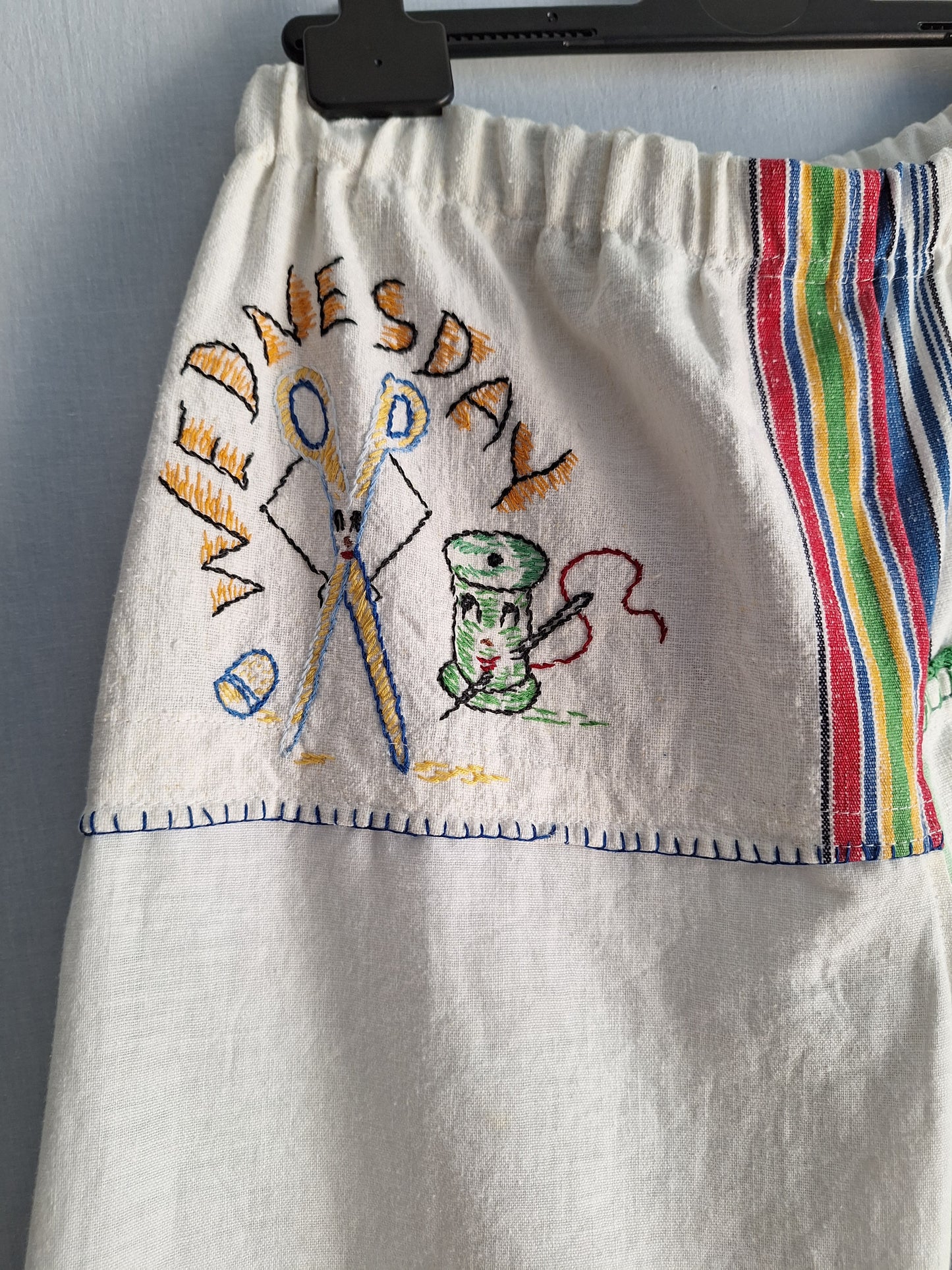 "Mr. VITAMINS" LOUNGE PANTS. Made with 6 vintage tea towels FREE SHIPPING