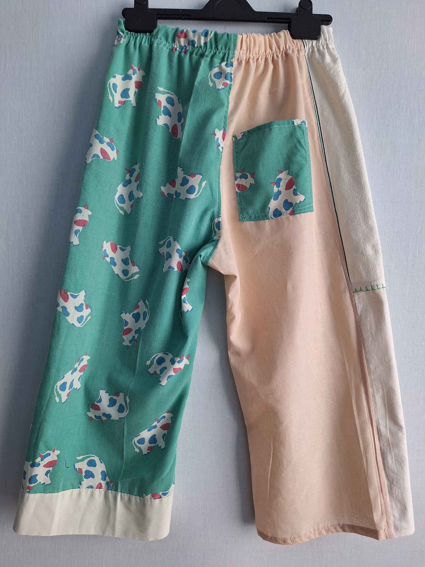 "LE GUERRIER" LOUNGE PANTS. Made with vintage feedsack, tea towel and pillowcase. FREE SHIPPING