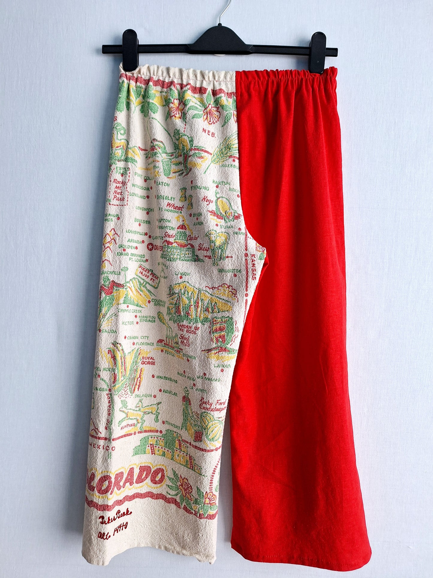 "COLORADO" 🇺🇸 LOUNGE PANTS. Made with 50's tablecloth. FREE SHIPPING!