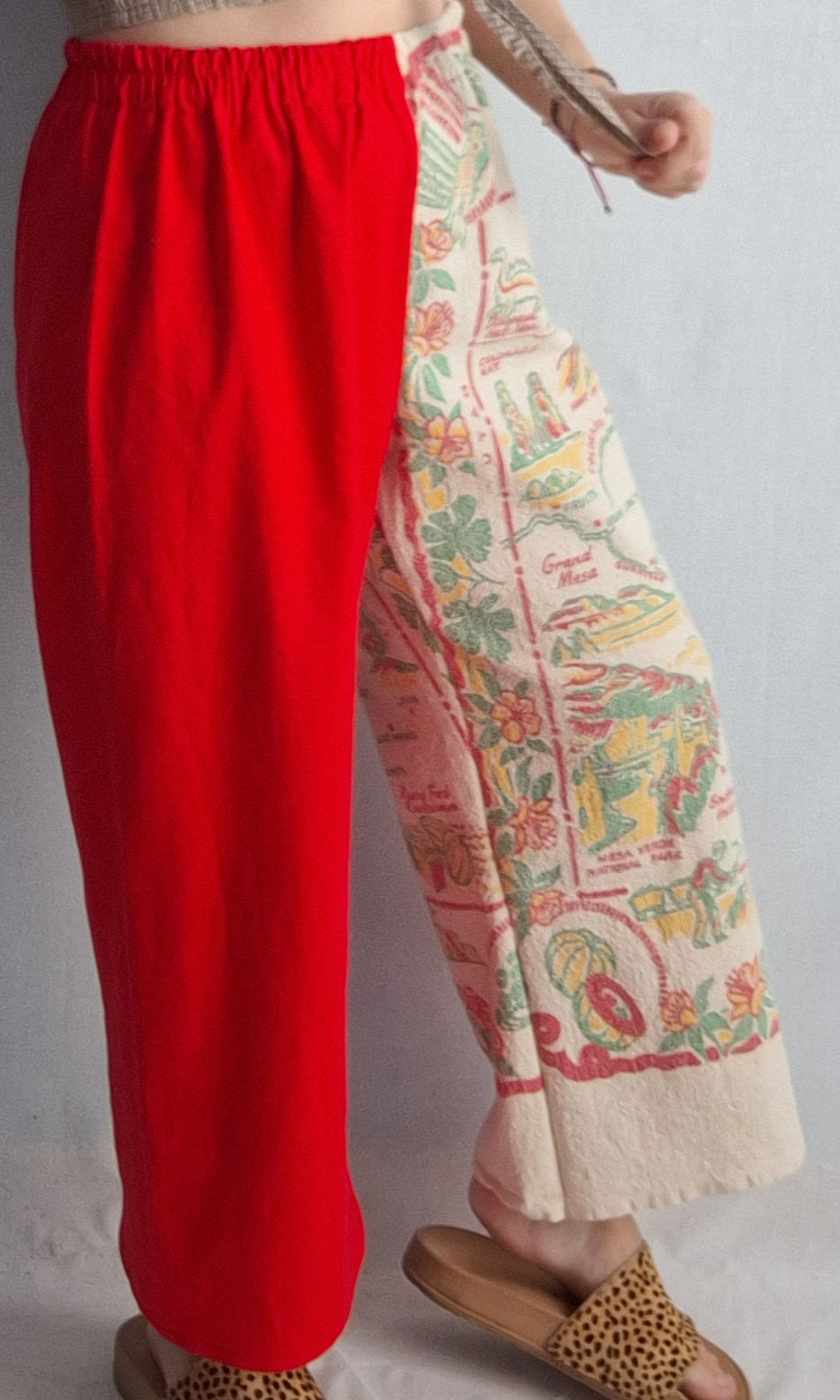 "COLORADO" 🇺🇸 LOUNGE PANTS. Made with 50's tablecloth. FREE SHIPPING!