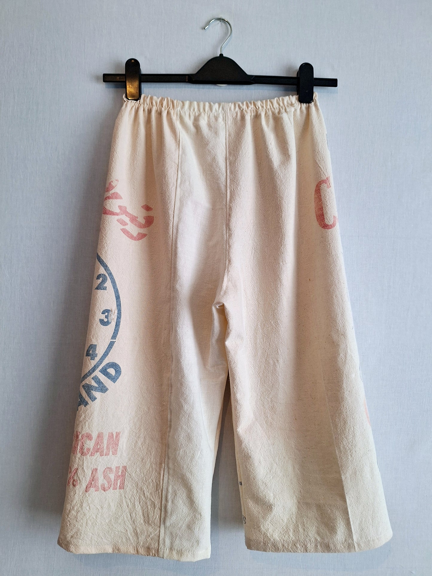 "CLOCK" 🕰  LOUNGE PANTS. Made with 2 vtg feed sacks. FREE SHIPPING!