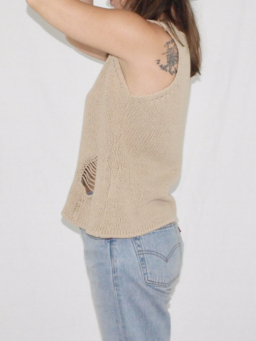 Vintage GRUNGE "ripped" knit top MADE IN ITALY