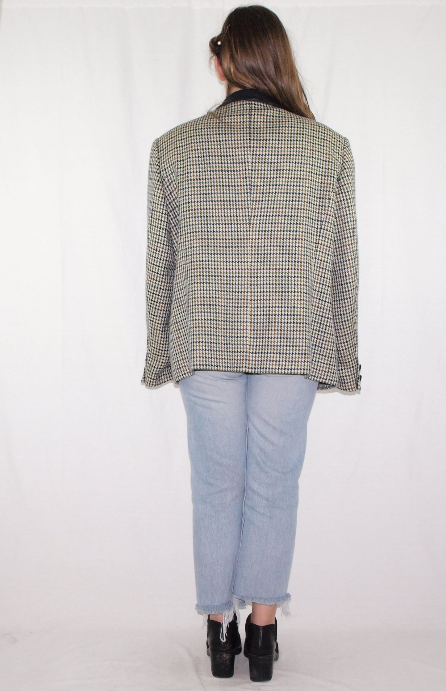 Vintage 100% NEW WOOL blazer houndstooth MADE IN ITALY