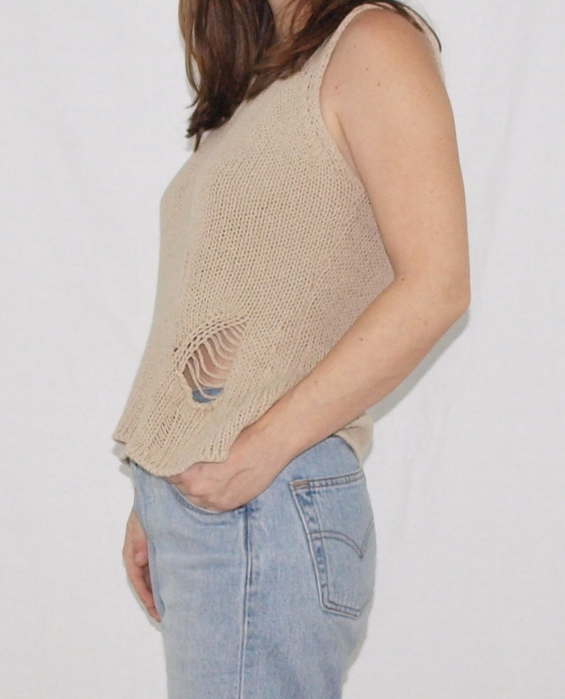 Vintage GRUNGE "ripped" knit top MADE IN ITALY