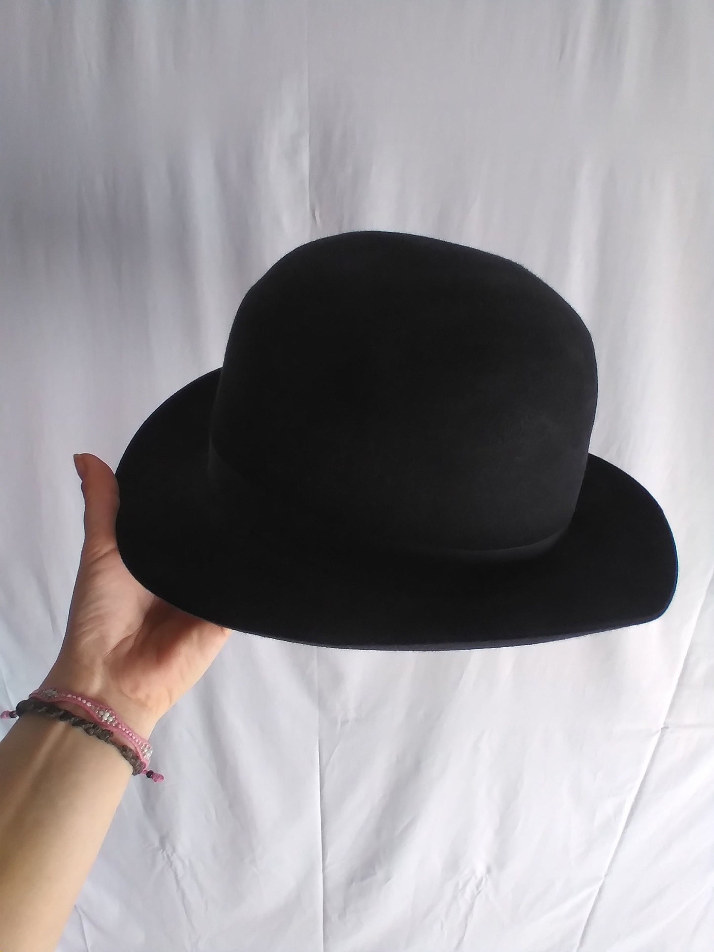 Vintage 90's CHRISTYS LONDON Lincona fedora HANDMADE black fine fur felt