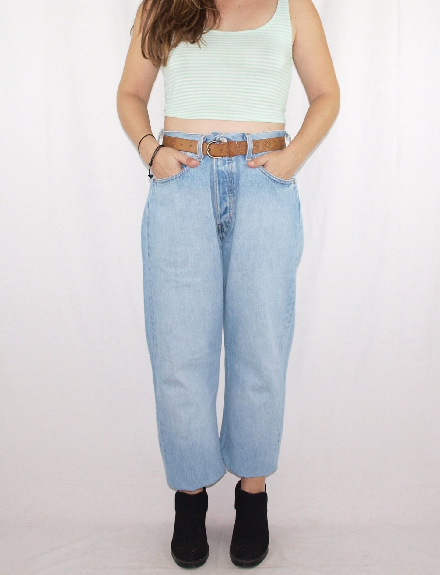 Vintage LEVIS 501 light blue wash PERFECT FADED W33L34