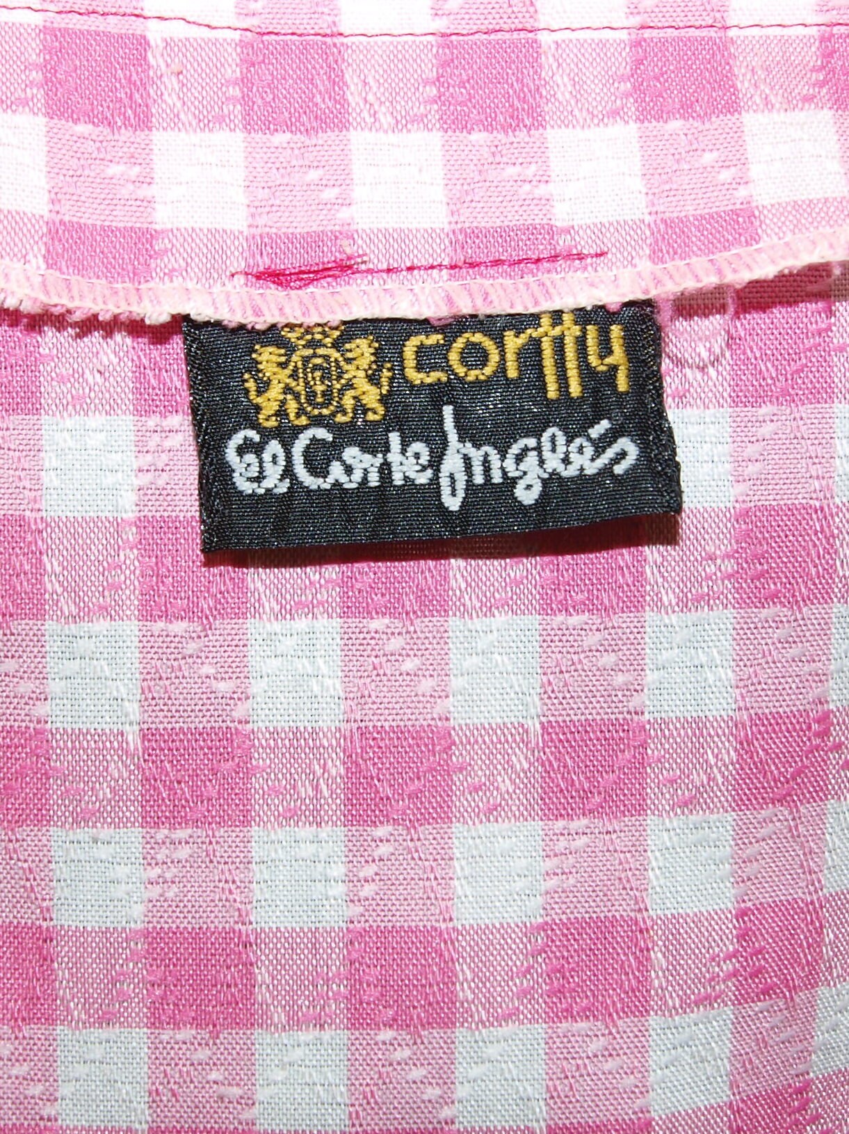 Vintage 70's shirtdress MADE in SPAIN pink Vichy gingham El Corte Ingles