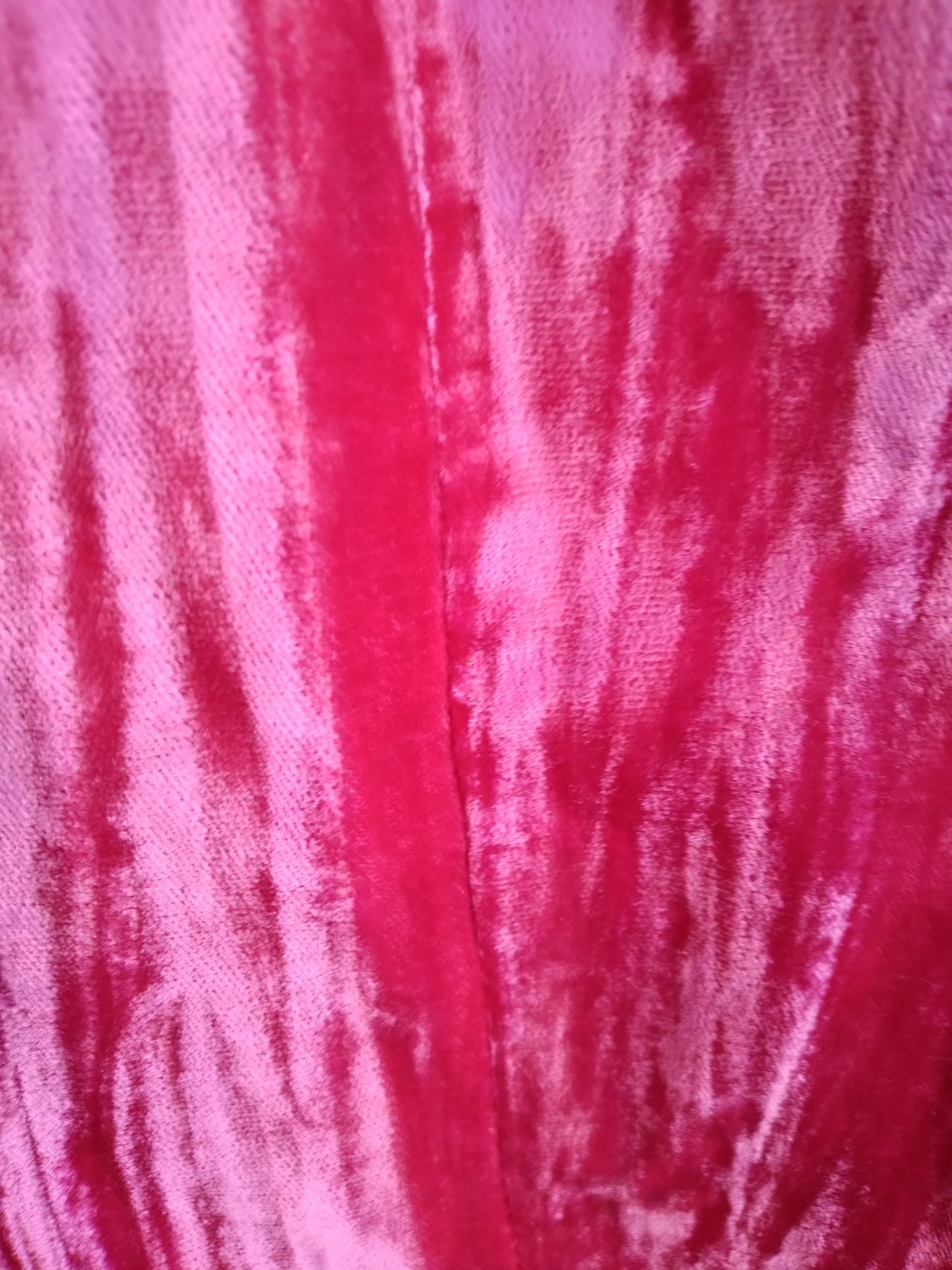 Vintage CRUSHED VELVET party dress BRIGHT MAGENTA made in france