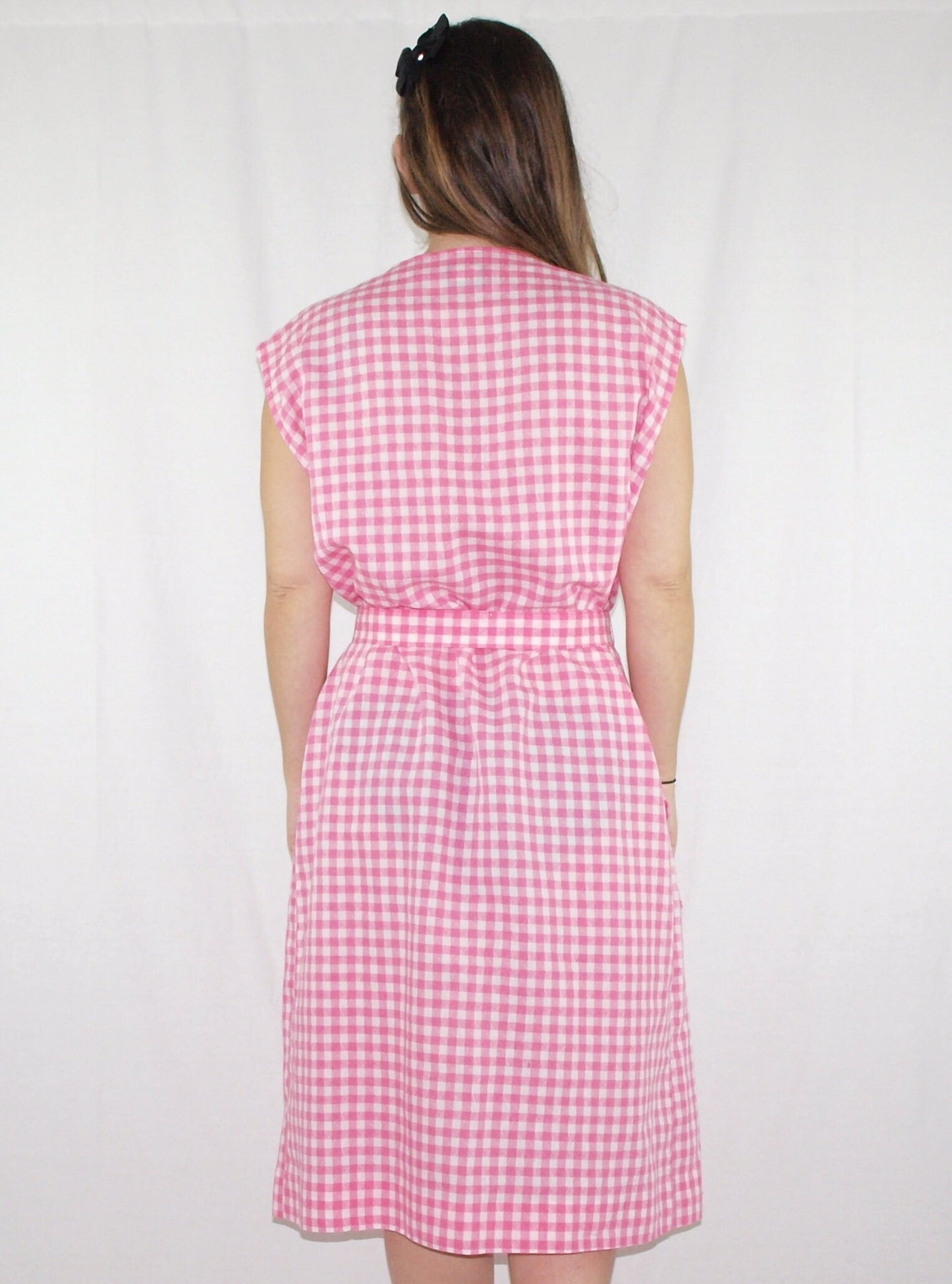 Vintage 70's shirtdress MADE in SPAIN pink Vichy gingham El Corte Ingles